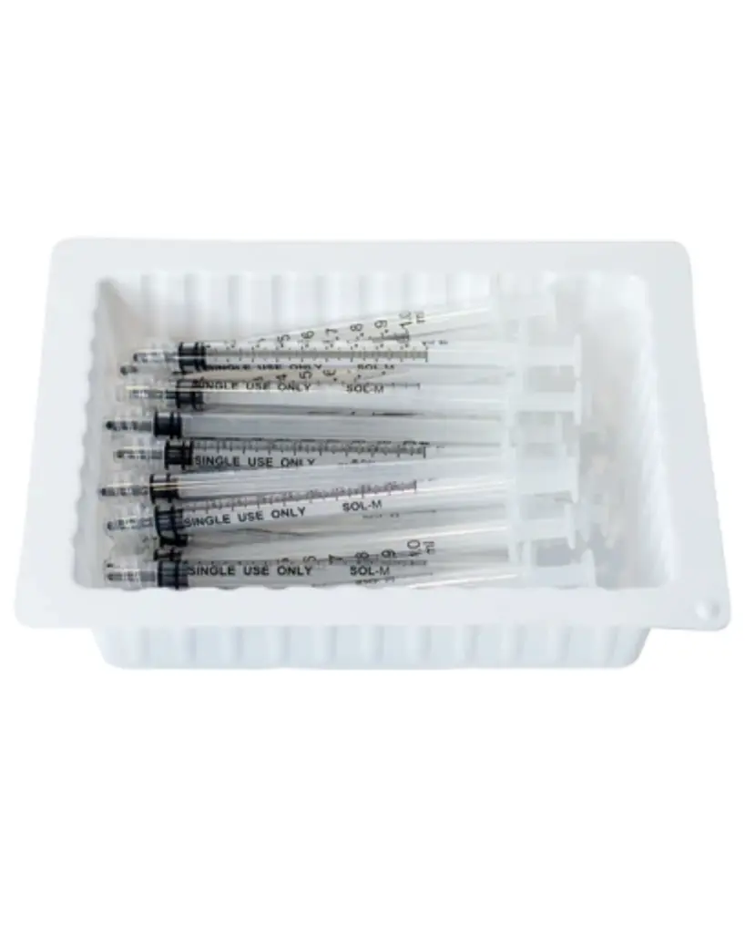 Sol-M 1ml Luer Lock Syringe w/o Needle Tray PP | 25/Box | 180001T
