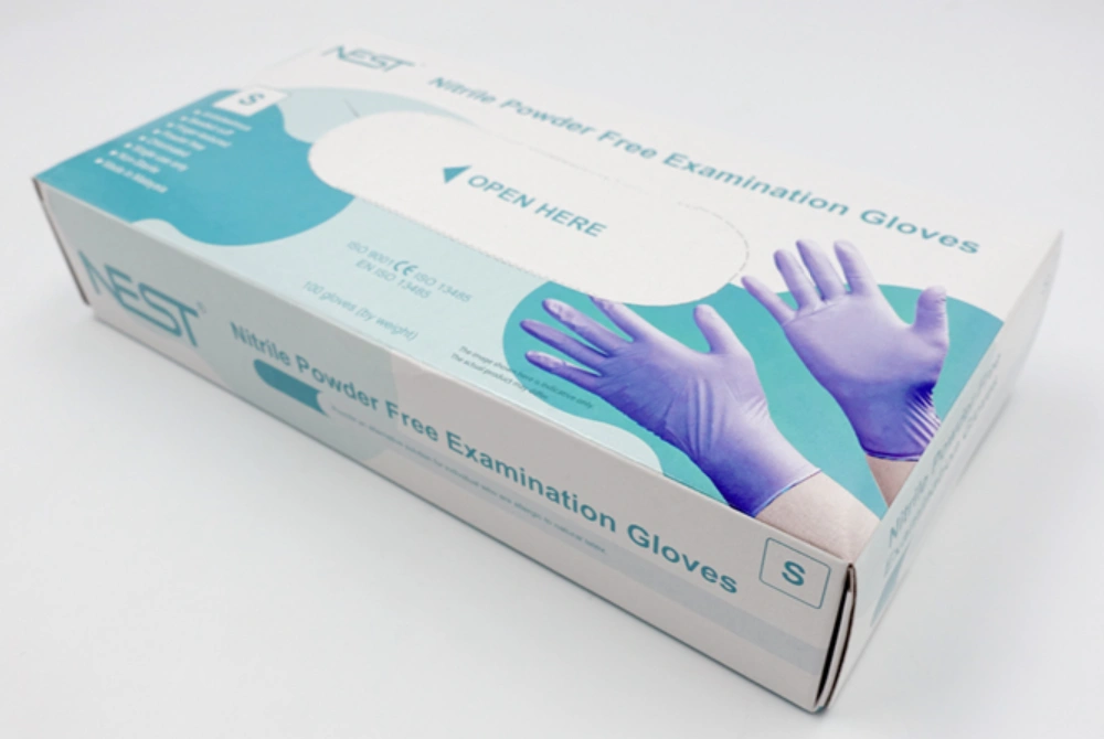 Nitrile Examination Gloves, Powder Free, High Tensile Strength,  Size: S