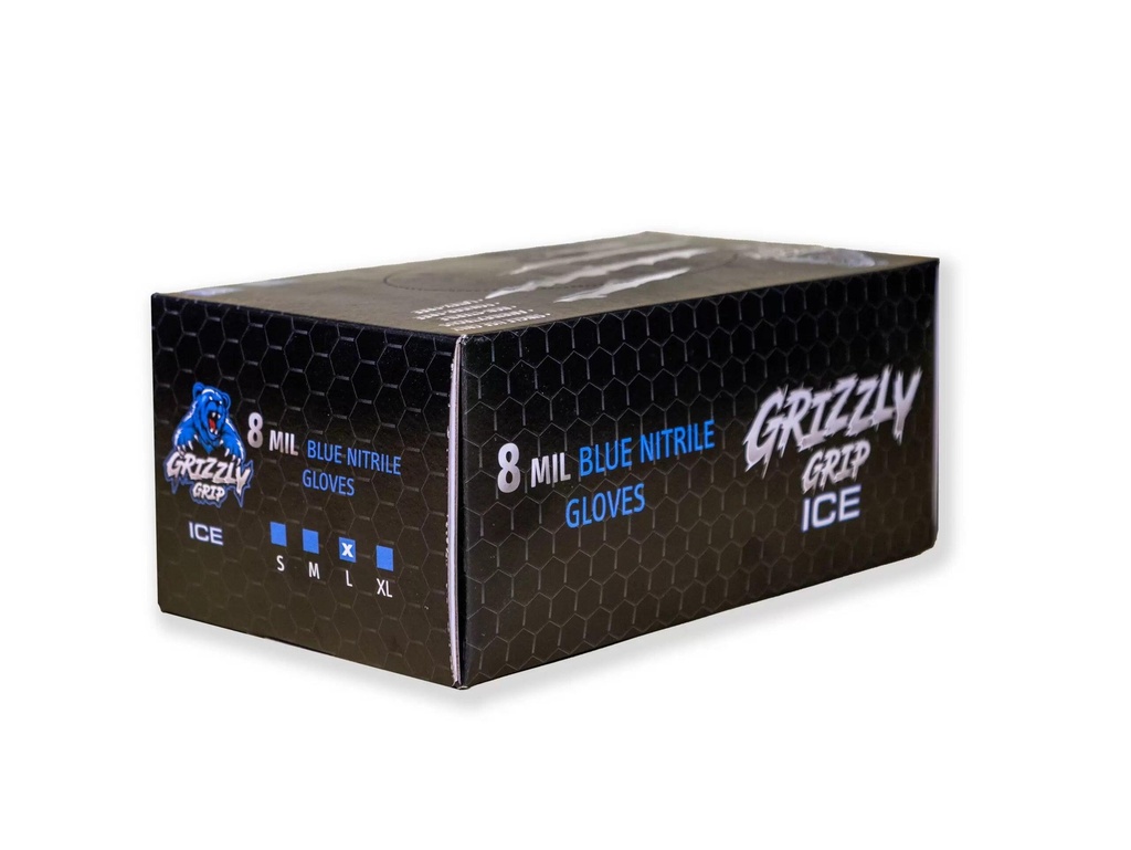 Grizzly Grip Nitrile Gloves - Heavy Duty - Blue (8mil)