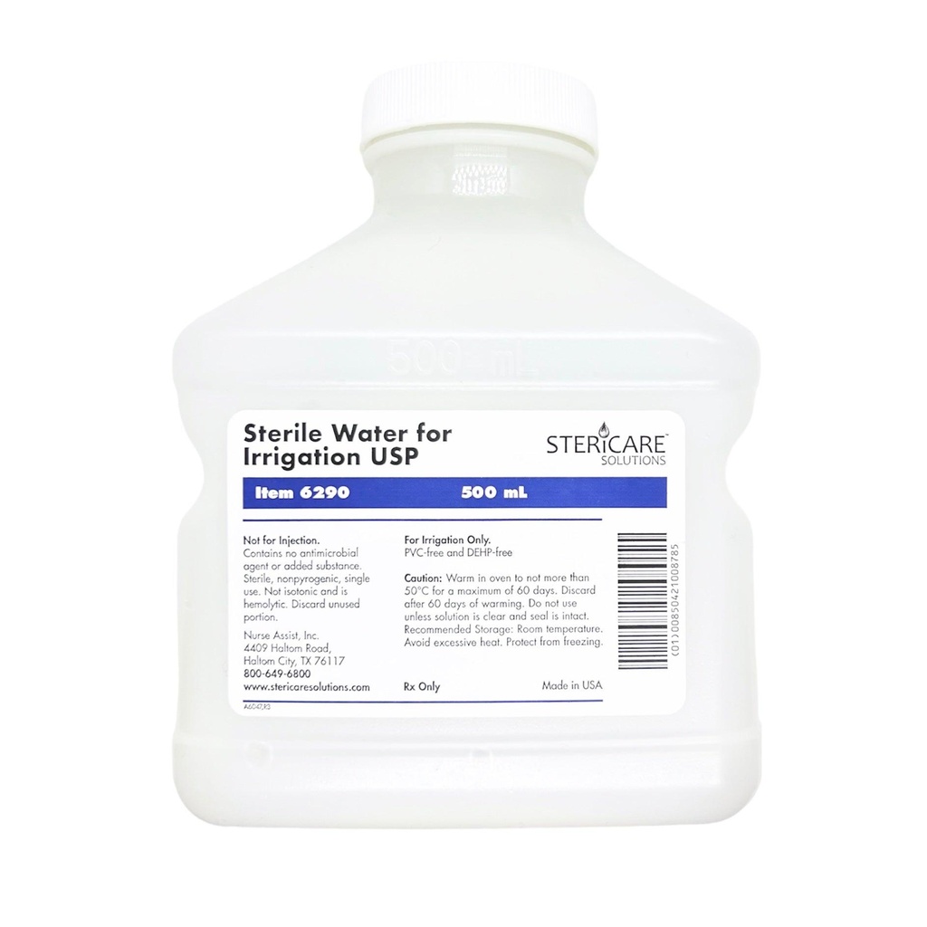Sterile Water for Irrigation USP Pour Bottle (500ml) - 6290