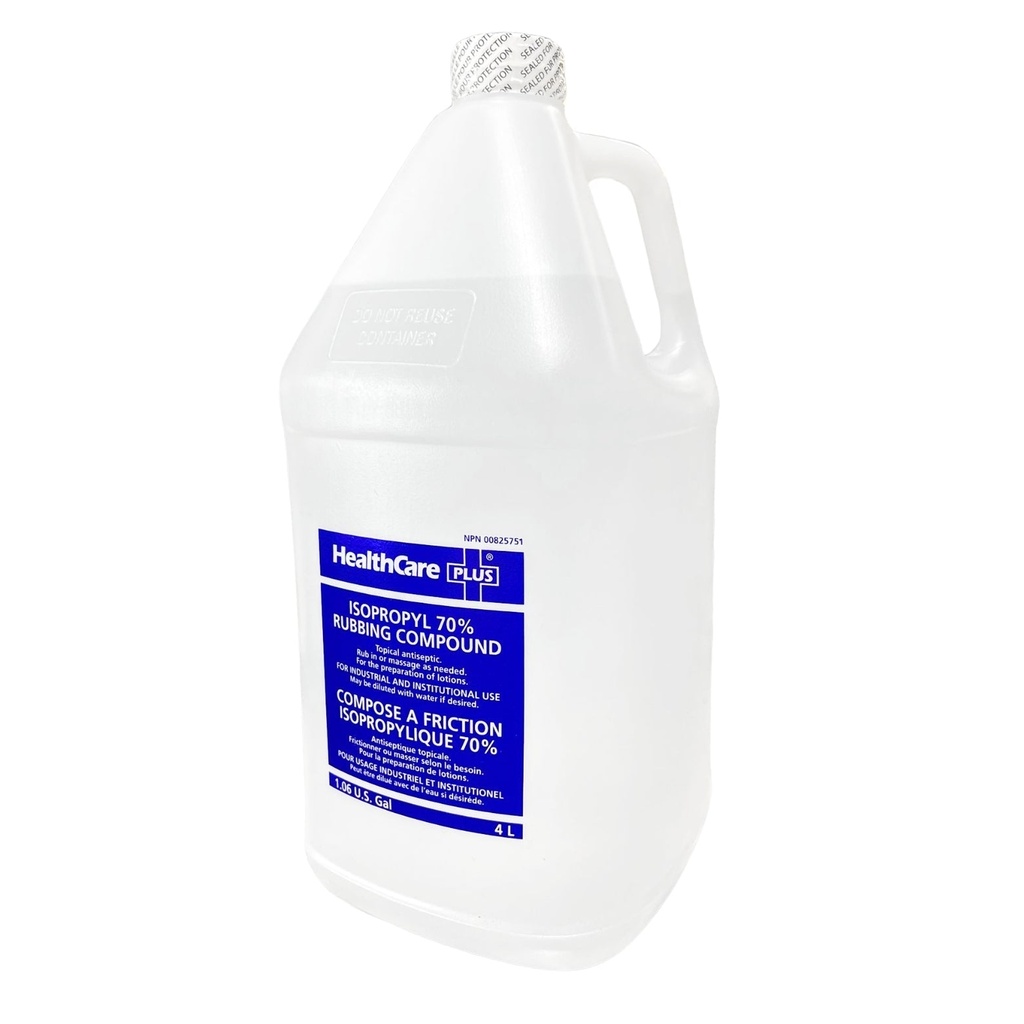 HealthCare Isopropyl Alcohol 70% Rubbing Compound 4 Litre Each | NPN 00825751