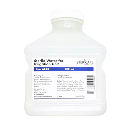 [6290] Sterile Water for Irrigation USP Pour Bottle (500ml) - 6290