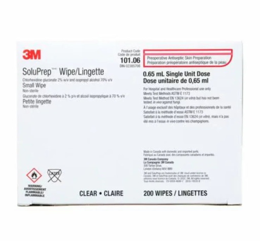 [101.06] 3M SoluPrep Antiseptic Wipe 2% Chlorhexidine &  70% Isopropyl Alcohol | 200/box | 101.06