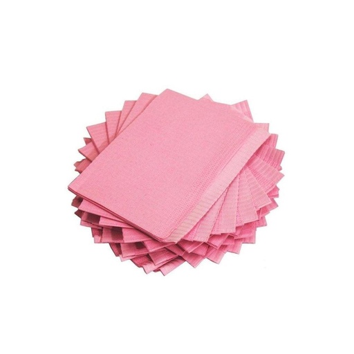 [PP129-DR] D2: Dental Bibs 2 Ply 1 Ply Poly Dusty Rose 500/Case