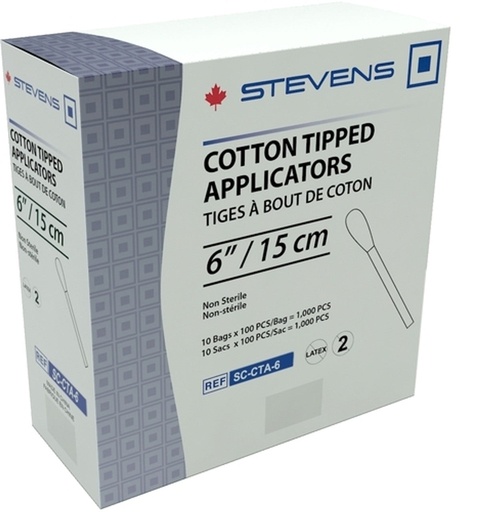 [SC-CTA-6] Cotton-Tipped Applicators 6" | 10 Bags of 100 | SC-CTA-6