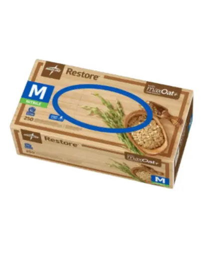 [RES6802] Restore Powder-Free Nitrile Exam Glove with Oatmeal White Medium | 2500/Case | RES6802